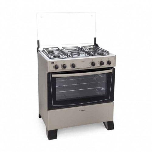 Cocina a gas james 5 hornallas c-150b titanium ● termocupla de seguridad● mesada inoxidable ● quemador central mega llama
