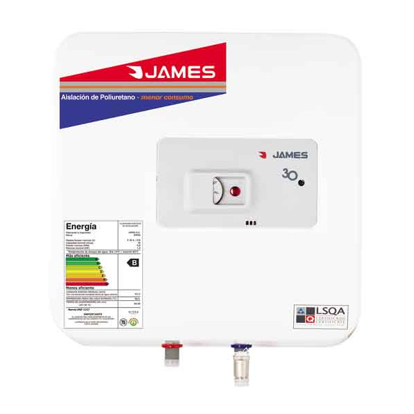 Termotanque james prisma 30 lts. tanque de acero