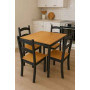 COMEDOR MADERA 4 SILLAS CON NEGRO JC2025-N4