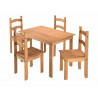 COMEDOR MADERA 4 SILLAS NATURAL JC2024