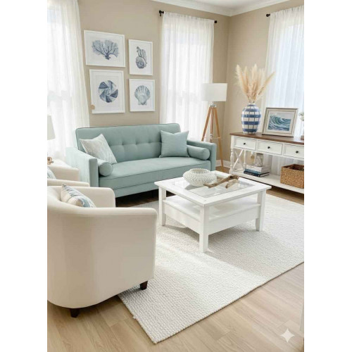 MESA CENTRO BLANCA  1 CAJON VIDRIO TEMPLADO TN08