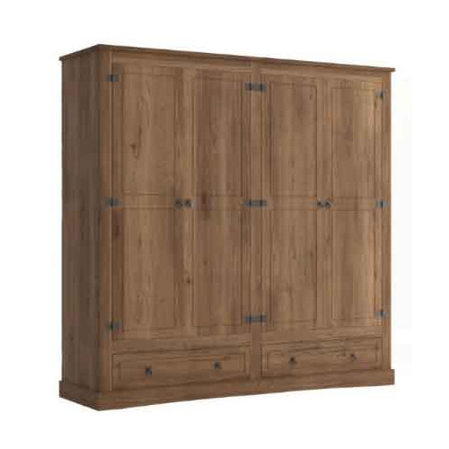 ROPERO RECTO 4 TAS 2 CAJ CERA 100% MADERA ECU389