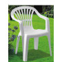 SILLA KING DE PVC BLANCO CON POSABRAZOS
