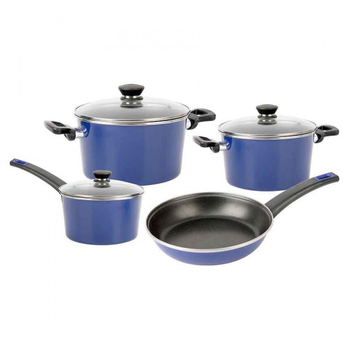 Bateria de cocina rojo 7 piezas Cuori Rieti aluminio