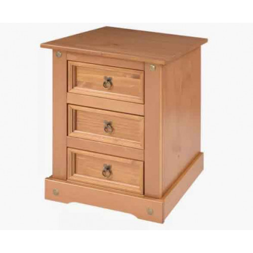 Mesa de luz 3 cajones linea mexicana caramelo CH9158/3C