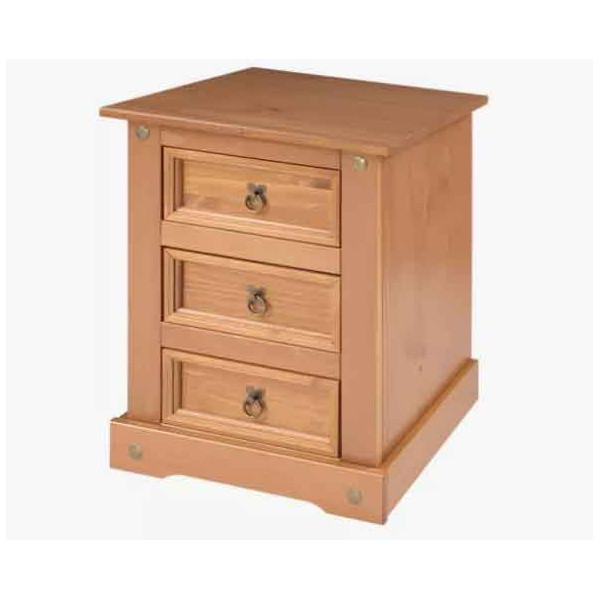 Mesa de luz 3 cajones linea mexicana caramelo CH9158/3C