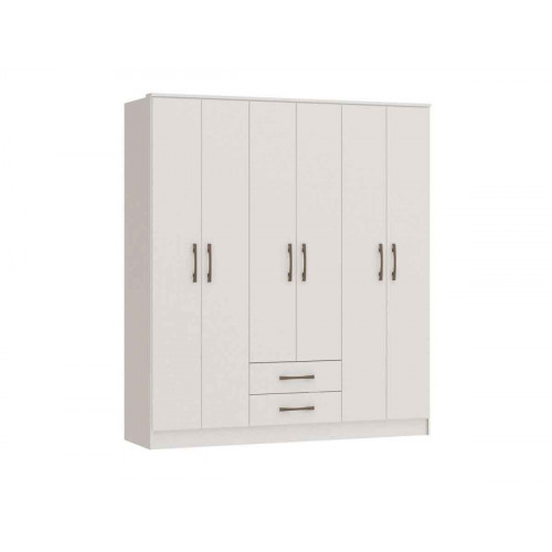 ROPERO 6 PTAS ROCHA BLANCO MUCHOS ESTANTES 161 X 182 CM