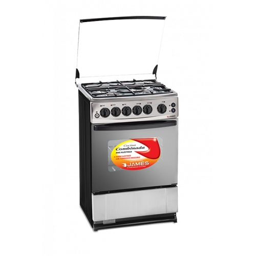 COCINA COMBINADA 3+1 FRENTE INOX C-221 A TKS INOX ● Grill Eléctrico ● 3 Horn. Gas ● 1 Disco ● Encendido ● Timer