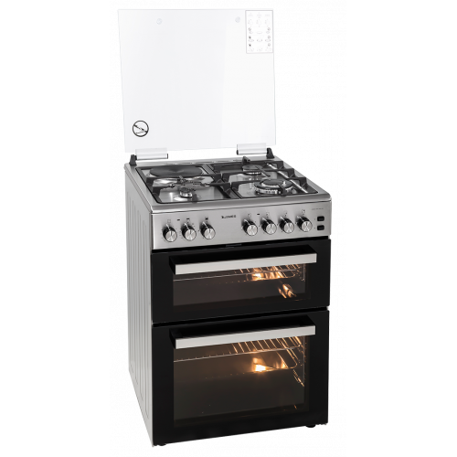 COCINA COMBINADA 3+1 FRENTE INOX C-221 A TKS INOX ● Grill Eléctrico ● 3 Horn. Gas ● 1 Disco ● Encendido ● Timer