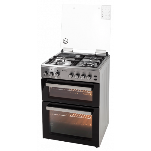 COCINA COMBINADA 3+1 FRENTE INOX C-221 A TKS INOX ● Grill Eléctrico ● 3 Horn. Gas ● 1 Disco ● Encendido ● Timer