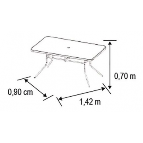 MESA RECTANGULAR VIDRIO 142 X 90 1491989 NEGRA