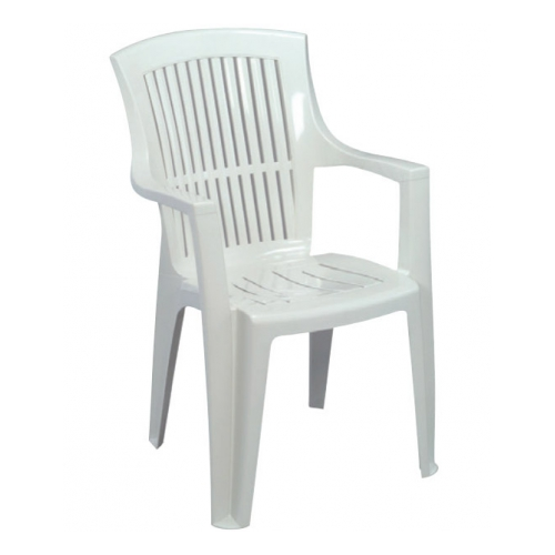 SILLA RESINA ARPA REFORZADA BLANCA CON Apoya Brazos