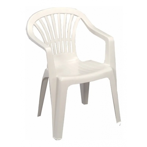 SILLA RESINA ARPA REFORZADA BLANCA CON Apoya Brazos