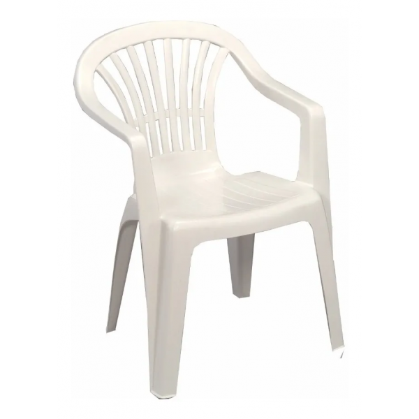 SILLA RESINA ARPA REFORZADA BLANCA CON Apoya Brazos