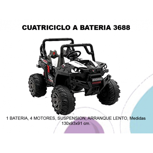 Cuatriciclo a bateria 3688 todo terreno blanco kissme oprumin