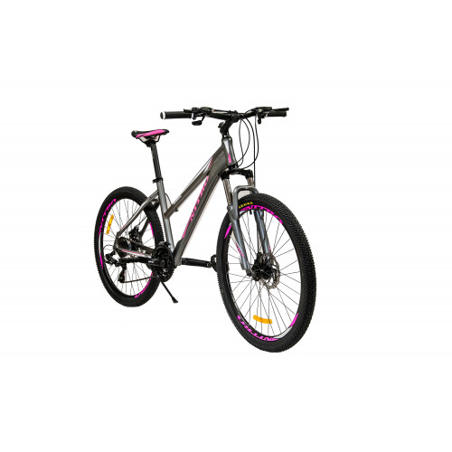 Bicicleta dama montaña r 26 nitro aluminio gris-rosa