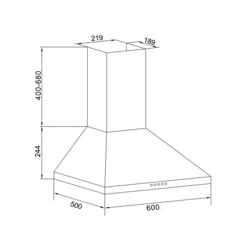 Campana tem 60cm t1ech a 60ss inox