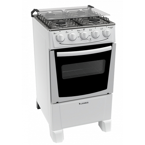 Cocina a gas james 4 horn c-105b blanco ● termocupla de seguridad ● mesada inox ● encendido electrónico total