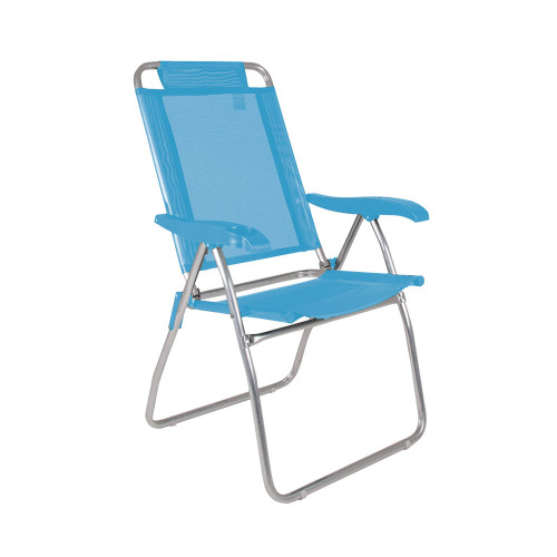 Silla mor recl. 4 pos. alum boreal 2168 azul claro