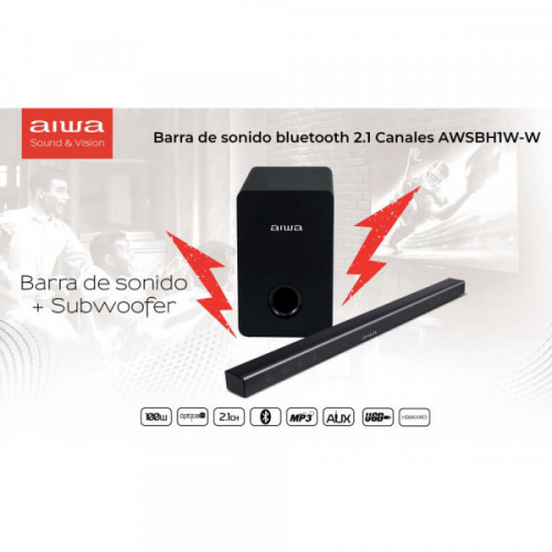 Barra de sonido bluetooth 2.1 aiwa sbh1w-w