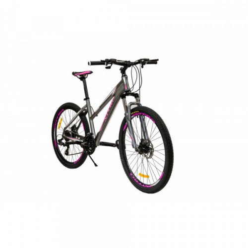 Bicicleta dama montaña r 26 nitro aluminio gris-rosa