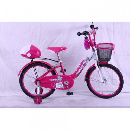 Bicicleta niña r 20 blanca c/rosa canasto 2043