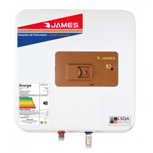 Termotanque james prisma 10 lts. tanque de cobre