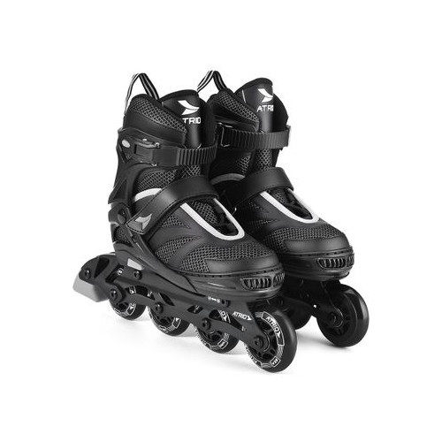 Patines en linea ajustables negro / gris talla 33-36 m atrio