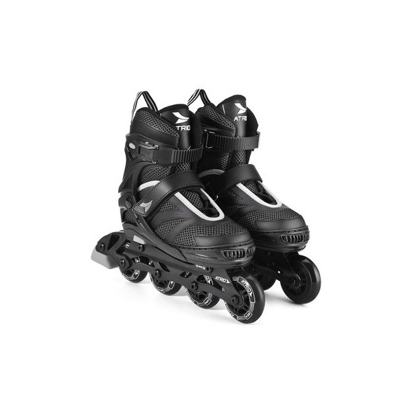 Patines en linea ajustables negro / gris talla 33-36 m atrio