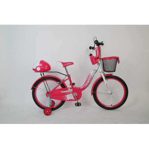 Bici niña r 20 nitro ab12n-2043 fucsia y blanco con casquito atrás