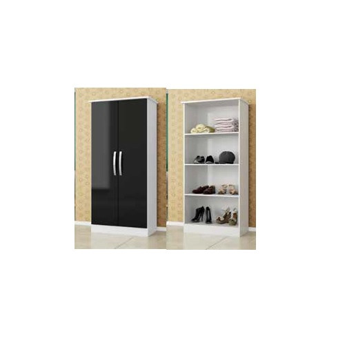 Mueble multiuso 1 pta turim 915 s blanco-negro 64 x 1,38 x 38