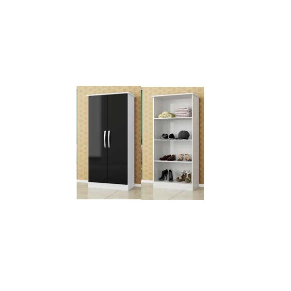 Mueble multiuso 1 pta turim 915 s blanco-negro 64 x 1,38 x 38