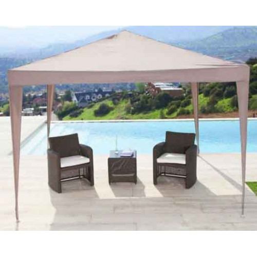 Gazebo 3 x 3 estructura metal taupe poliest pleg jard-2053470