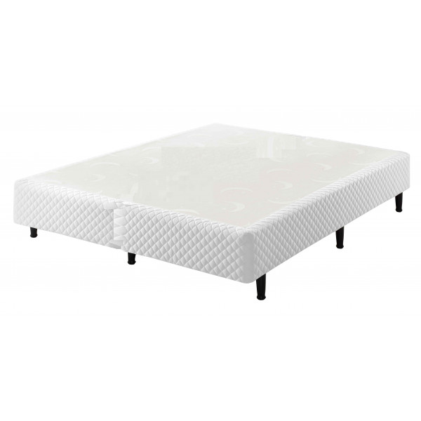 Cama sommier cinza liso 138x188x25