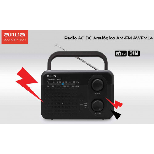 Radio aiwa aw-fml4 am/fm ac-dc analoga