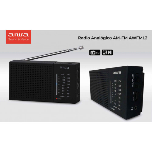 Radio aiwa aw-fml2 am/fm analoga de bolsillo