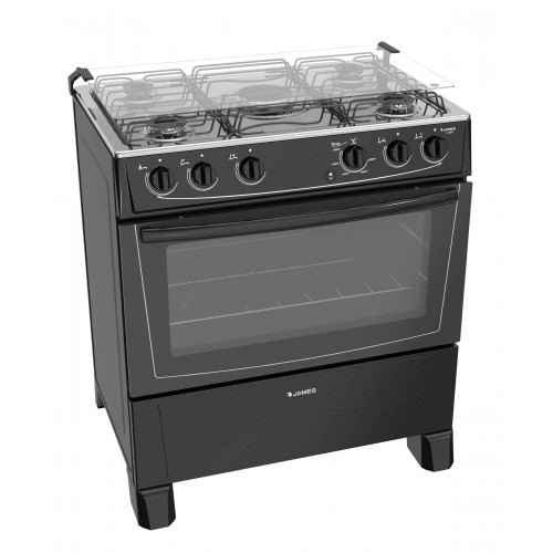 Cocina a gas james 5 hornallas c-150b ● termocupla de seguridad● mesada inoxidable ● quemador central mega llama