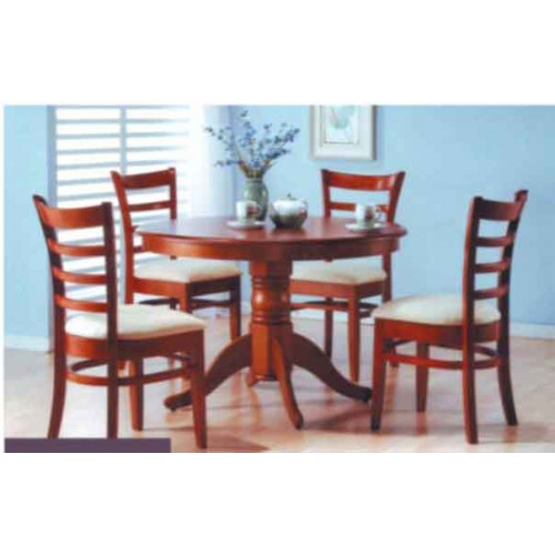 Comedor 4 sillas redondo madera de gomero