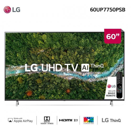 Tv led smart 60 lg uhd 60&quot; 60up7750psb incluye magic remote