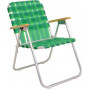 Silla aluminio cincha posabrazos madera