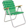 Silla aluminio cincha posabrazos madera