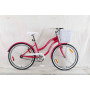 BICICLETA DAMA R 24 ROSADO Y BLANCO NITRO LADY CANASTO