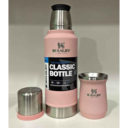 Conjunto mate y termo stanley nuevo color rosa