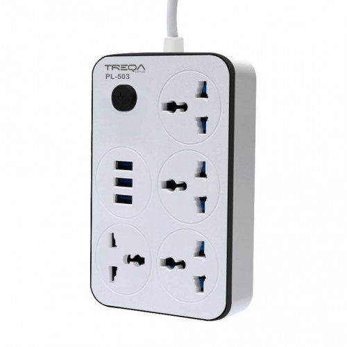 Adaptador universal 3 usb + 4 conectores 220v