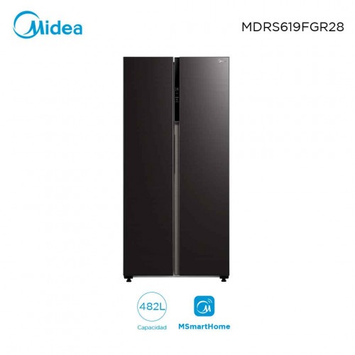 Heladera Black Inverter 482L Side by side Midea MDRS619FGR28