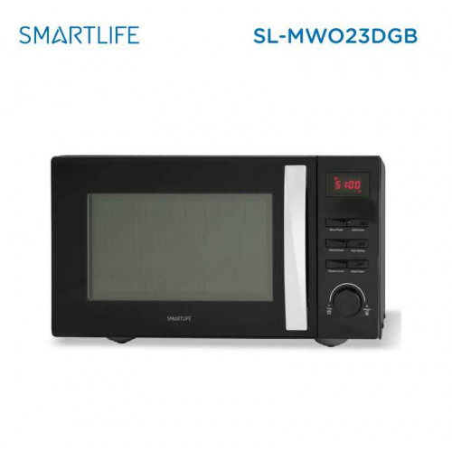 Microondas 23 lts. rotativo Smartlife grill negro sl-mwo23dgb