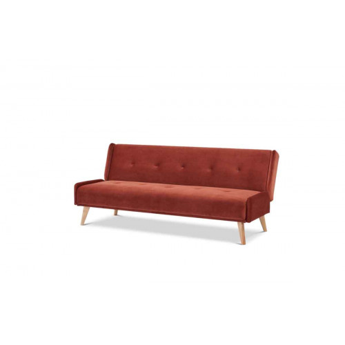 Sofa cama estructura de madera color terracota pe el 4