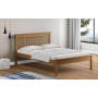 Cama 2 plazas color madera parrilla alta