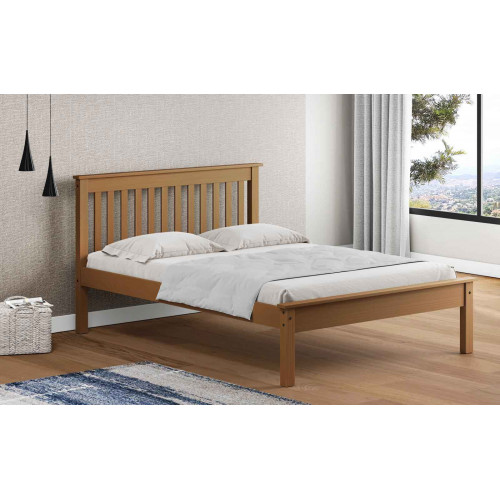 Cama 2 plazas color madera parrilla alta