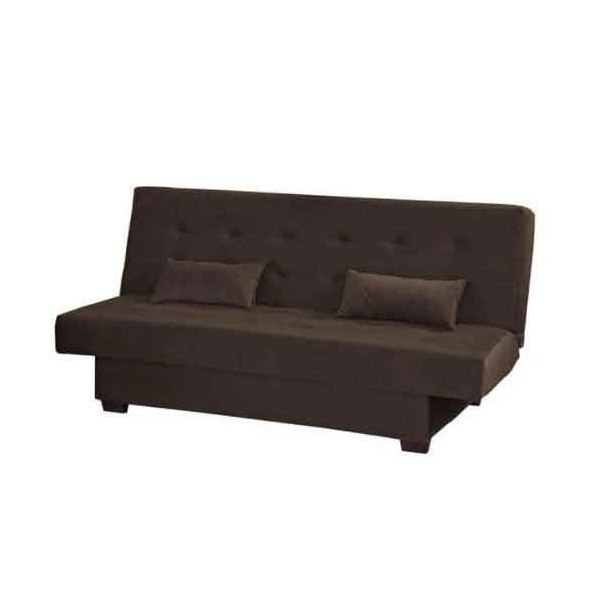 Sofa cama estructura de madera y dos almohadones verde